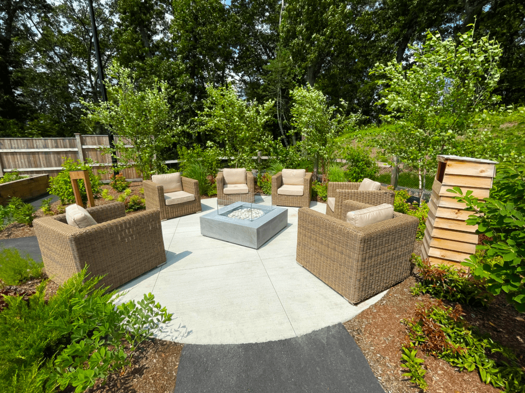 Landscape Design - Leahy Landscaping outdoor fire pit design in Massachusetts