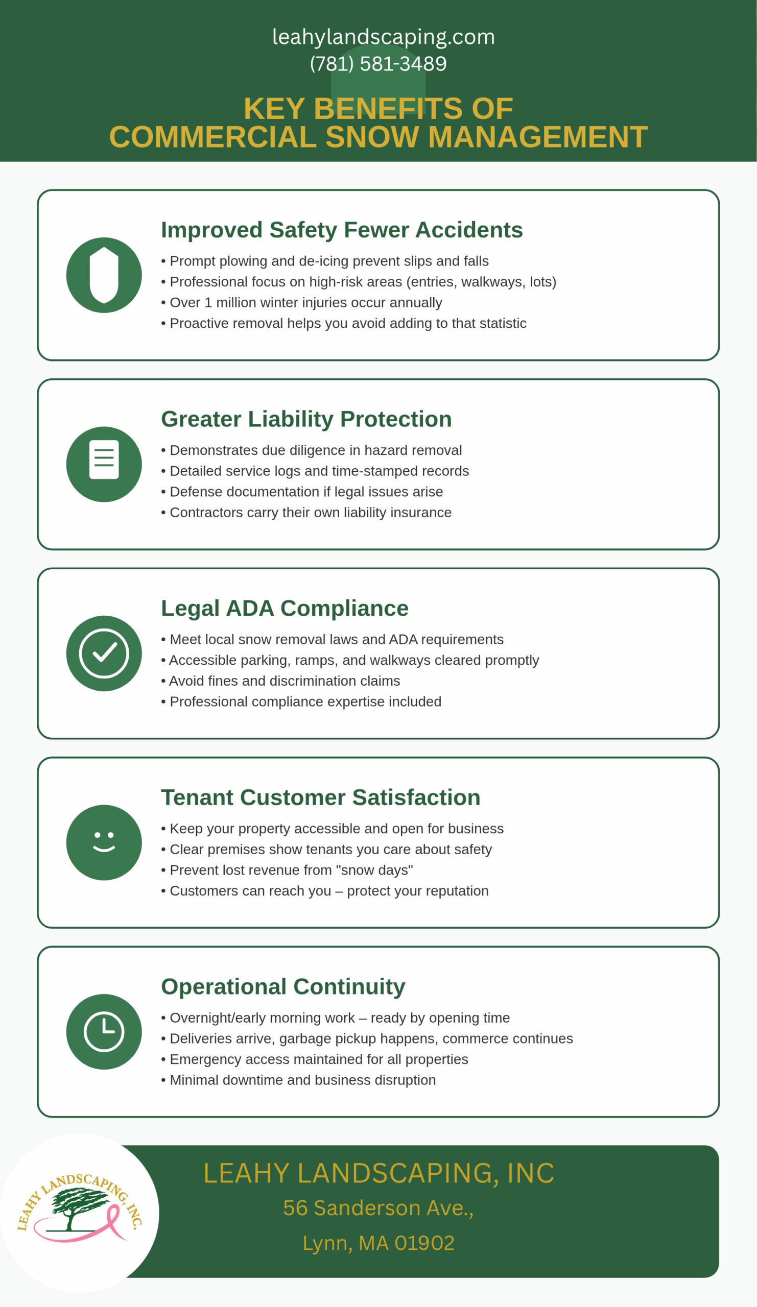 infographic on the benefits of commercial snow plowing services in massachusetts